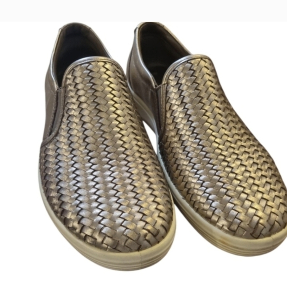 ECCO  WOMAN Bronze Woven Slip-On Loafers